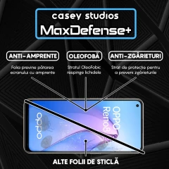 Folie Sticla CASEY STUDIOS compatibila cu Oppo Reno8 5G, Full Glue, Duritate Militara, Ultra HD, Anti Zgarieturi, Anti Amprente, Anti Socuri, Margini Negre Negru