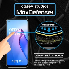 Folie Sticla CASEY STUDIOS compatibila cu Oppo Reno8 5G, Full Glue, Duritate Militara, Ultra HD, Anti Zgarieturi, Anti Amprente, Anti Socuri, Margini Negre Negru