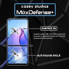 Folie Sticla CASEY STUDIOS compatibila cu Oppo Reno8 5G, Full Glue, Duritate Militara, Ultra HD, Anti Zgarieturi, Anti Amprente, Anti Socuri, Margini Negre Negru