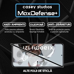 Folie Sticla CASEY STUDIOS compatibila cu Xiaomi 12T / Xiaomi 12T Pro, Full Glue, Duritate Militara, Ultra HD, Anti Zgarieturi, Anti Amprente, Anti Socuri, Margini Negre Negru