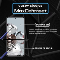 Folie Sticla CASEY STUDIOS compatibila cu Xiaomi 12T / Xiaomi 12T Pro, Full Glue, Duritate Militara, Ultra HD, Anti Zgarieturi, Anti Amprente, Anti Socuri, Margini Negre Negru