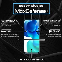 Folie Sticla CASEY STUDIOS compatibila cu Xiaomi Mi 10 Lite, Full Glue, Duritate Militara, Ultra HD, Anti Zgarieturi, Anti Amprente, Anti Socuri, Margini Negre Negru
