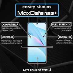 Folie Sticla CASEY STUDIOS compatibila cu Xiaomi Mi 10T 5G / Mi 10T Lite 5G / Mi 10T Pro 5G / Poco X3 / Poco X3 NFC / Poco X3 Pro / Poco X3 Pro, Full Glue, Duritate Militara, Ultra HD, Anti Zgarieturi, Anti Amprente, Anti Socuri, Margini Negre Negru