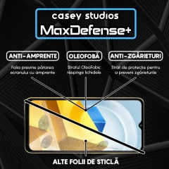 Folie Sticla CASEY STUDIOS compatibila cu Xiaomi Poco M5, Full Glue, Duritate Militara, Ultra HD, Anti Zgarieturi, Anti Amprente, Anti Socuri, Margini Negre Negru