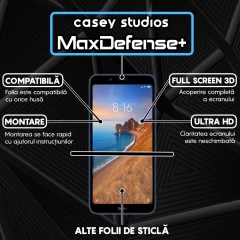 Folie Sticla CASEY STUDIOS compatibila cu Xiaomi Redmi 7A, Full Glue, Duritate Militara, Ultra HD, Anti Zgarieturi, Anti Amprente, Anti Socuri, Margini Negre Negru