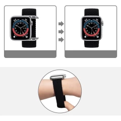 Curea Apple Watch 1/2/3/4/5/6/7/8/SE - 38/40/41 MM - XS - Braided Loop Casey Studios Casey Studios - Black Black