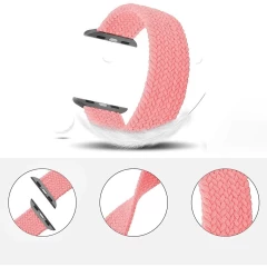 Curea Apple Watch 1/2/3/4/5/6/7/8/SE - 38/40/41 MM - XS - Braided Loop Casey Studios Casey Studios - Pink Pink