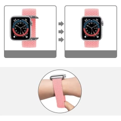 Curea Apple Watch 1/2/3/4/5/6/7/8/SE - 38/40/41 MM - XS - Braided Loop Casey Studios Casey Studios - Pink Pink