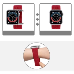 Curea Apple Watch 1/2/3/4/5/6/7/8/SE - 38/40/41 MM - XS - Braided Loop Casey Studios Casey Studios - Red Red