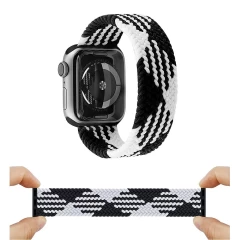 Curea Apple Watch 1/2/3/4/5/6/7/8/SE - 38/40/41 MM - S - Braided Loop Casey Studios Casey Studios - Black/white Black/white