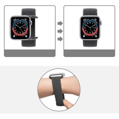 Curea Apple Watch 1/2/3/4/5/6/7/8/SE - 38/40/41 MM - M - Braided Loop Casey Studios Casey Studios - Space Gray Space Gray