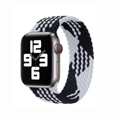 Curea Apple Watch 1/2/3/4/5/6/7/8/SE/Ultra - 42/44/45/49 MM - L - Braided Loop Casey Studios Casey Studios - Black/white Black/white