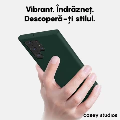 Husa Samsung Galaxy S22 Ultra Casey Studios Premium Soft Silicone Dark Marine Green
