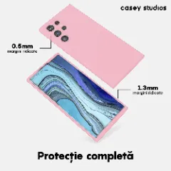 Husa Samsung Galaxy S22 Ultra Casey Studios Premium Soft Silicone Roz