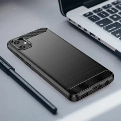 Husa pentru Samsung Galaxy A05 - Techsuit Carbon Silicone - Black Negru