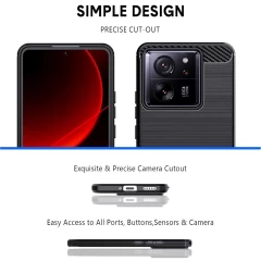 Husa pentru Xiaomi 13T / 13T Pro - Techsuit Carbon Silicone - Black Negru
