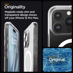 Husa pentru iPhone 15 Pro Max - Spigen Ultra Hybrid MagSafe - Frost Clear transparenta
