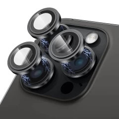 Folie pentru iPhone 15 Pro / 15 Pro Max - Lito S+ Camera Glass Protector - Black Negru
