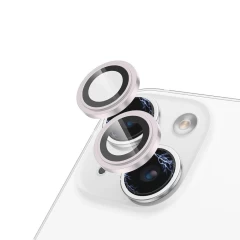 Folie pentru iPhone 15 / 15 Plus - Lito S+ Camera Glass Protector - Black Roz 
