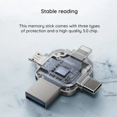 Stick Memorie, USB, Type-C, 256GB - Yesido (FL15) - Grey Gri