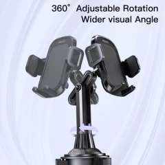 Yesido - Car Holder (C195) - 360° Rotation, for Cup Holder - Black Negru