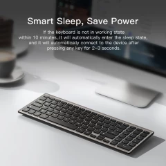 Tastatura Inteligenta Wireless pentru Laptop, Tableta, Windows, Mac, Linux - Yesido (KB10) - Grey Gri