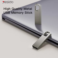 Stick de Memorie USB 2.0, 128GB, Waterproof, Zinc Alloy Shell - Yesido (FL13) - Gold Auriu