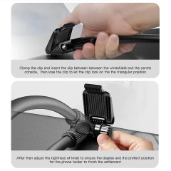 Yesido - Car Holder (C137) - for Windshield and Dashboard, Adjustable Arm - Black 