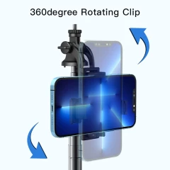 Yesido - Selfie Stick (SF13) - Stable, Adjustable, 360° Rotation, Remote Controller, Screw 1/4 Compatible - Black Negru