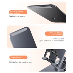Yesido - Desk Holder (C184) - for Phone, Tablet, Foldable, Aluminum Alloy - Grey Gri