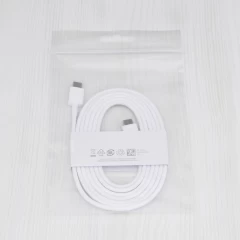 Samsung - Data Cable (EP-DW767JWE) - USB-C to Type-C, Fast Charging, 25W, 1.8m - White (Bulk Packing) Alb