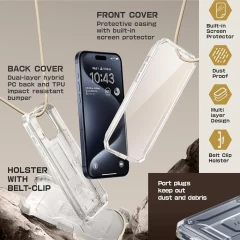 Husa pentru iPhone 15 Pro - Supcase Unicorn Beetle Pro - Clear transparenta