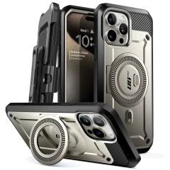 Husa pentru iPhone 15 Pro - Supcase Unicorn Beetle Pro MagSafe - Black Gri 