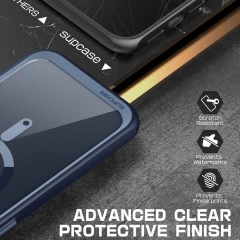 Husa pentru iPhone 15 Pro - Supcase Unicorn Beetle Slim Clear MagSafe - Navy Albastru