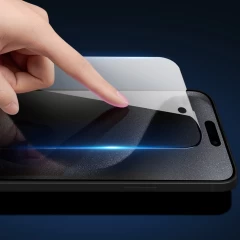 Folie pentru iPhone 15 - Dux Ducis Tempered Glass Privacy - Black Negru