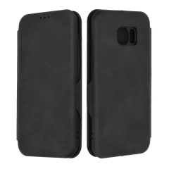 Husa pentru Samsung Galaxy S7 Edge Techsuit Safe Wallet Plus, Black Negru