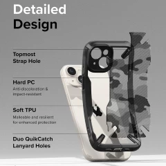 Husa pentru iPhone 15 - Ringke Fusion X Design - Camo Black Camo Black