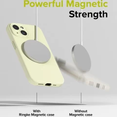 Husa pentru iPhone 15 - Ringke Silicone Magnetic - Stone crem
