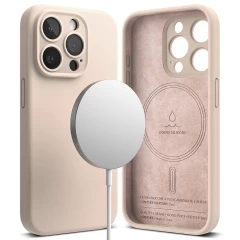 Husa pentru iPhone 15 Pro - Ringke Silicone Magnetic - Stone Roz 