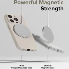 Husa pentru iPhone 15 Pro - Ringke Silicone Magnetic - Pink Sand Roz