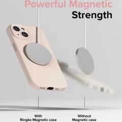 Husa pentru iPhone 15 Plus - Ringke Silicone Magnetic - Pink Sand Roz