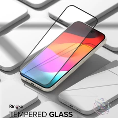 Folie pentru iPhone 15 - Ringke Cover Display Tempered Glass - Black Negru