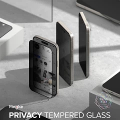 Folie pentru iPhone 15 - Ringke Cover Display Tempered Glass - Privacy Privacy