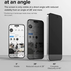 Folie pentru iPhone 15 Pro - Ringke Cover Display Tempered Glass - Privacy Privacy