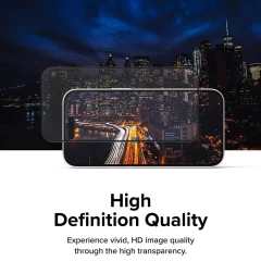 Folie pentru iPhone 15 Plus - Ringke Cover Display Tempered Glass - Black Negru