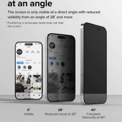 Folie pentru iPhone 15 Pro Max - Ringke Cover Display Tempered Glass - Privacy Privacy