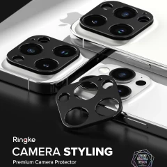 Protectie Camera pentru iPhone 15 Pro / 15 Pro Max - Ringke Camera Styling - Black Negru