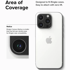 Protectie Camera pentru iPhone 15 Pro / 15 Pro Max - Ringke Camera Styling - Black Negru