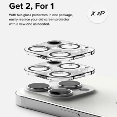 Folie Camera pentru iPhone 15 Pro (set 2) - Ringke Camera Protector Glass - Clear transparenta