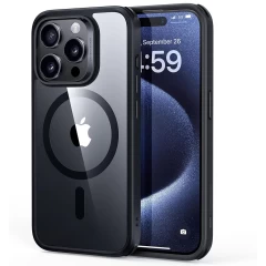 Husa pentru iPhone 15 Pro - ESR Classic Hybrid HaloLock - Clear Black Negru